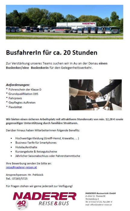 Busfahrer Job Gelegenheitsverkehr Teilzeit