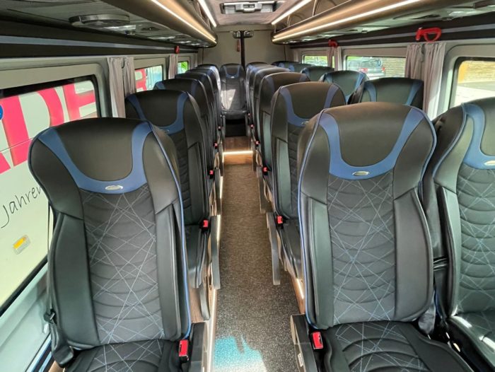 Picture shows Mercedes minibus 20 seater inside